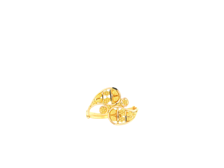 22K Yellow Gold Adjustable Ring – Polished Lightweight Design