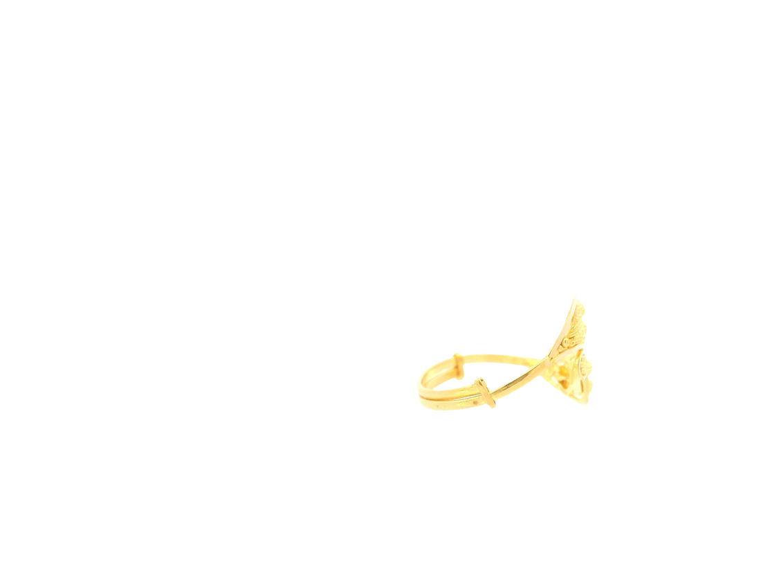 22K Yellow Gold Adjustable Ring – Polished Lightweight Design