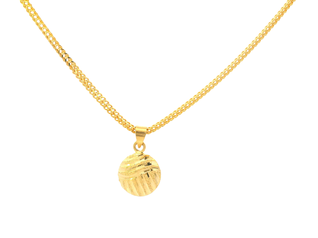 22K Yellow Gold Pendant – Polished Finish