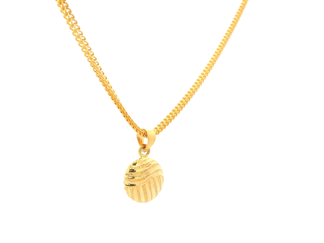 22K Yellow Gold Pendant – Polished Finish