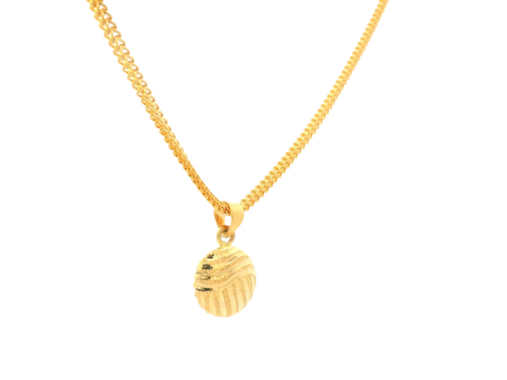 22K Yellow Gold Pendant – Polished Finish