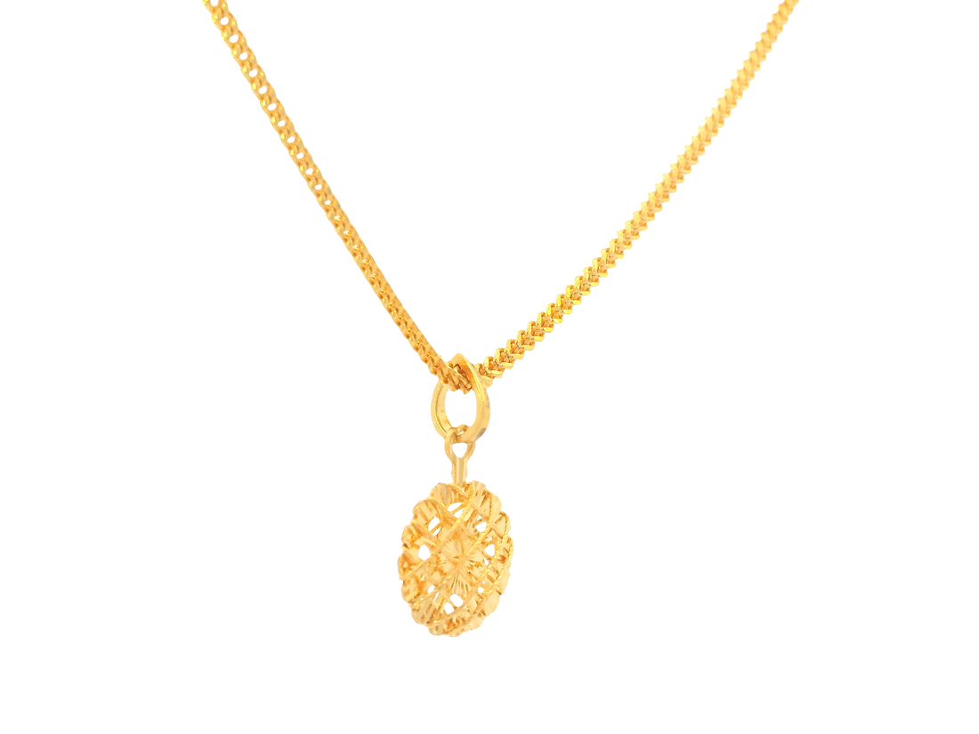 22K Yellow Gold Pendant – Polished Finish