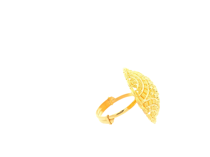 22K Yellow Gold Adjustable Ring – Polished Bold Design