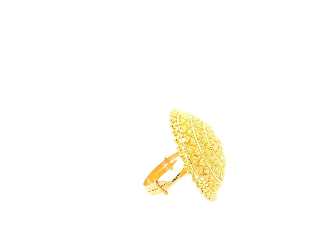 22K Yellow Gold Adjustable Ring – Polished Elegant Design