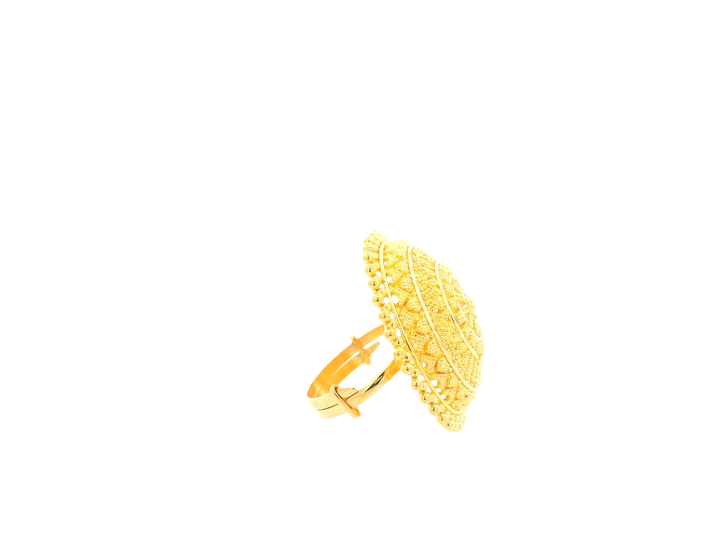 22K Yellow Gold Adjustable Ring – Polished Elegant Design