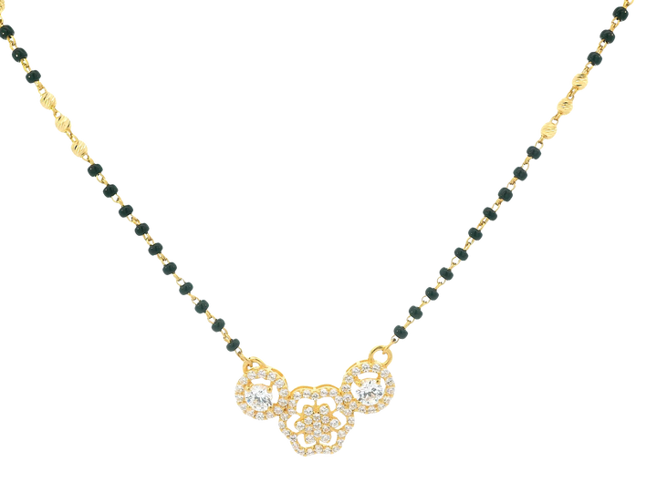 22K Yellow Gold Mangalsutra – Black Beads