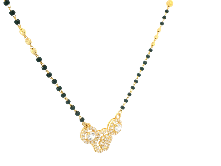 22K Yellow Gold Mangalsutra – Black Beads