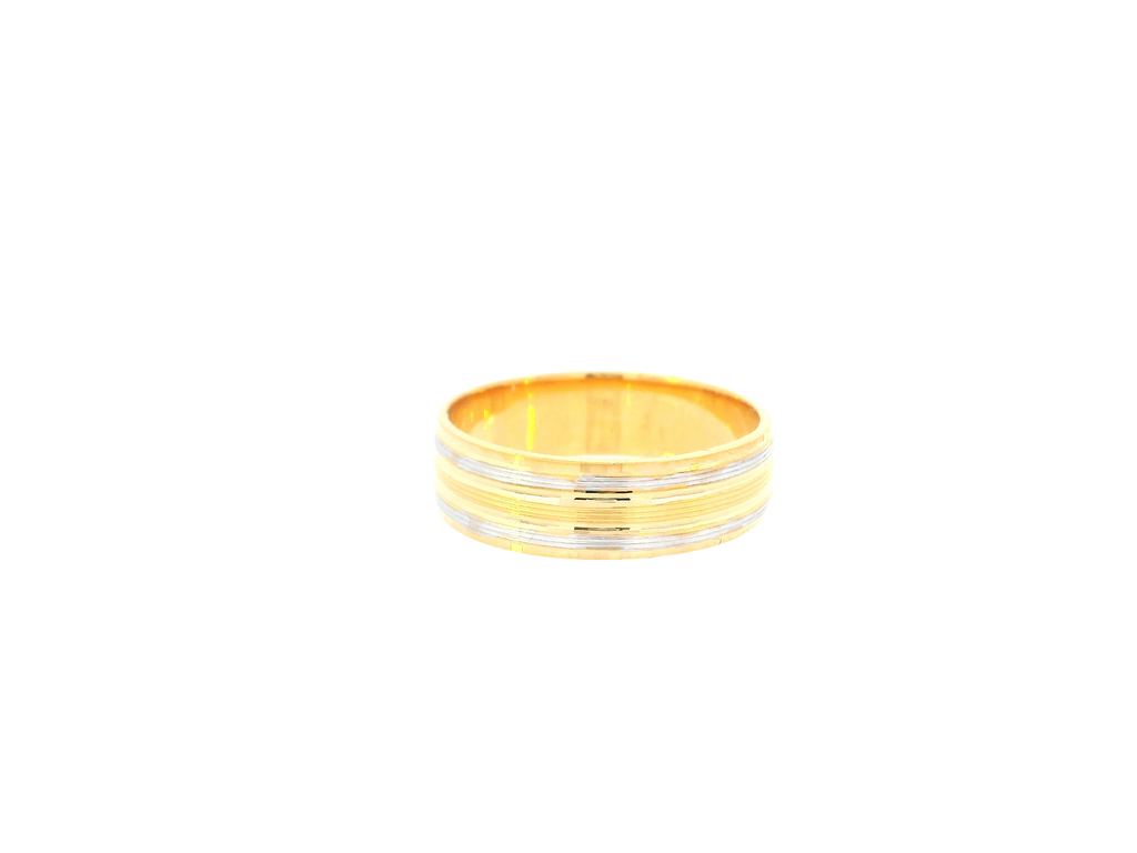 22K Two-Tone Gold Ring – Yellow &amp; White Gold