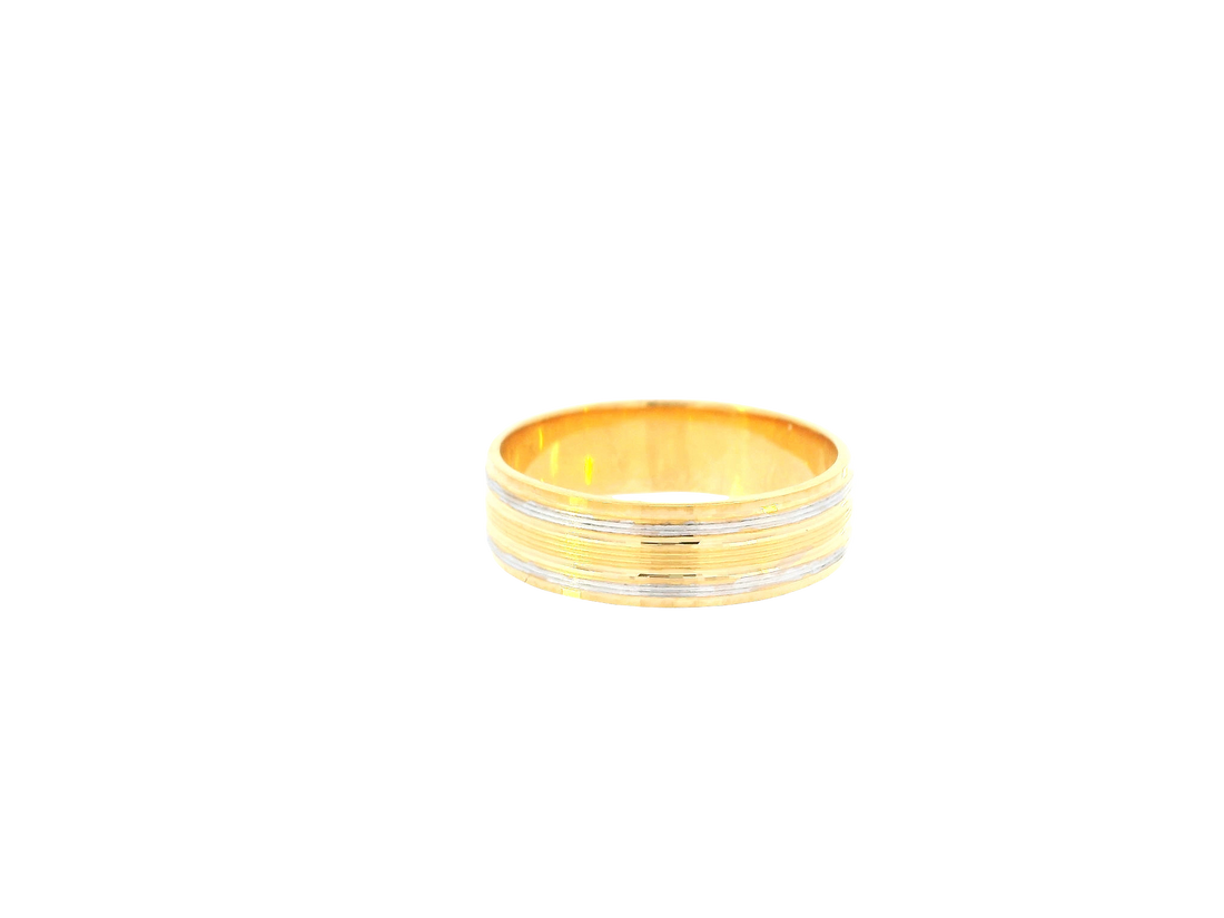 22K Two-Tone Gold Ring – Yellow &amp; White Gold