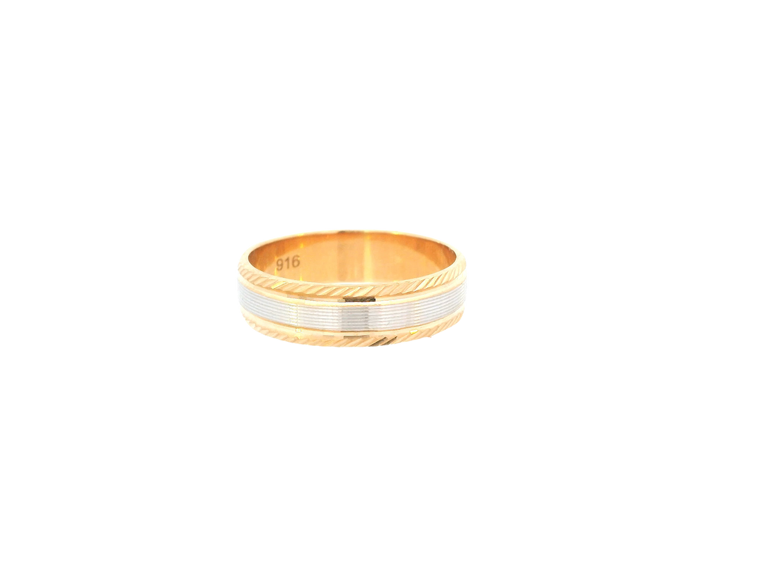 22K Two-Tone Gold Ring – Yellow &amp; White Gold