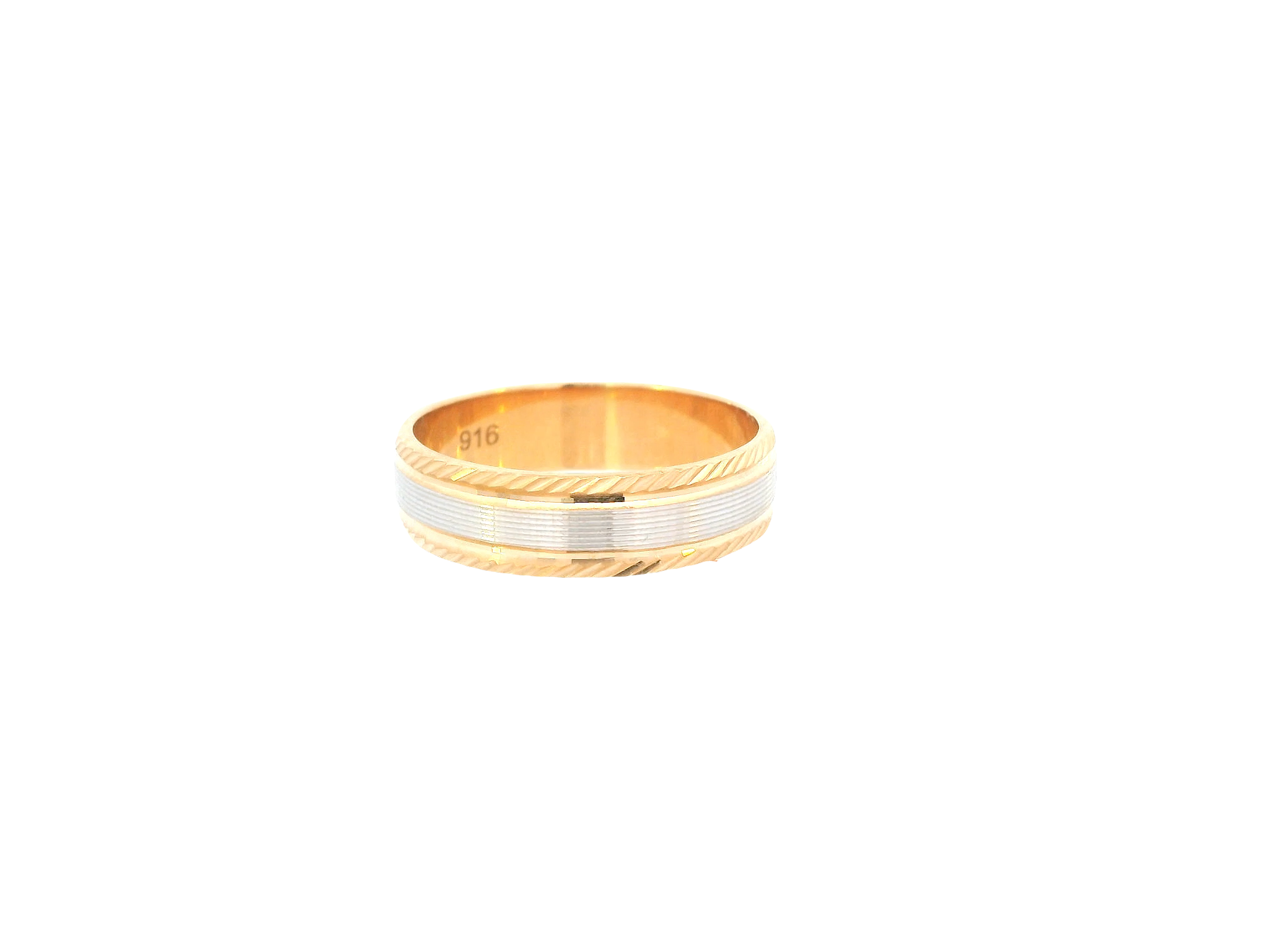 22K Two-Tone Gold Ring – Yellow &amp; White Gold