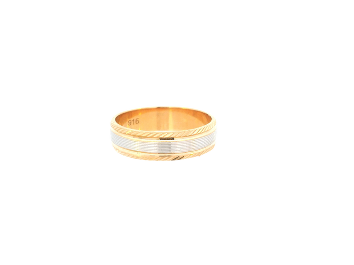 22K Two-Tone Gold Ring – Yellow &amp; White Gold