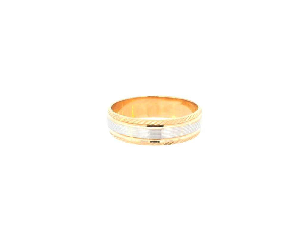 22K Two-Tone Gold Ring – Yellow &amp; White Gold