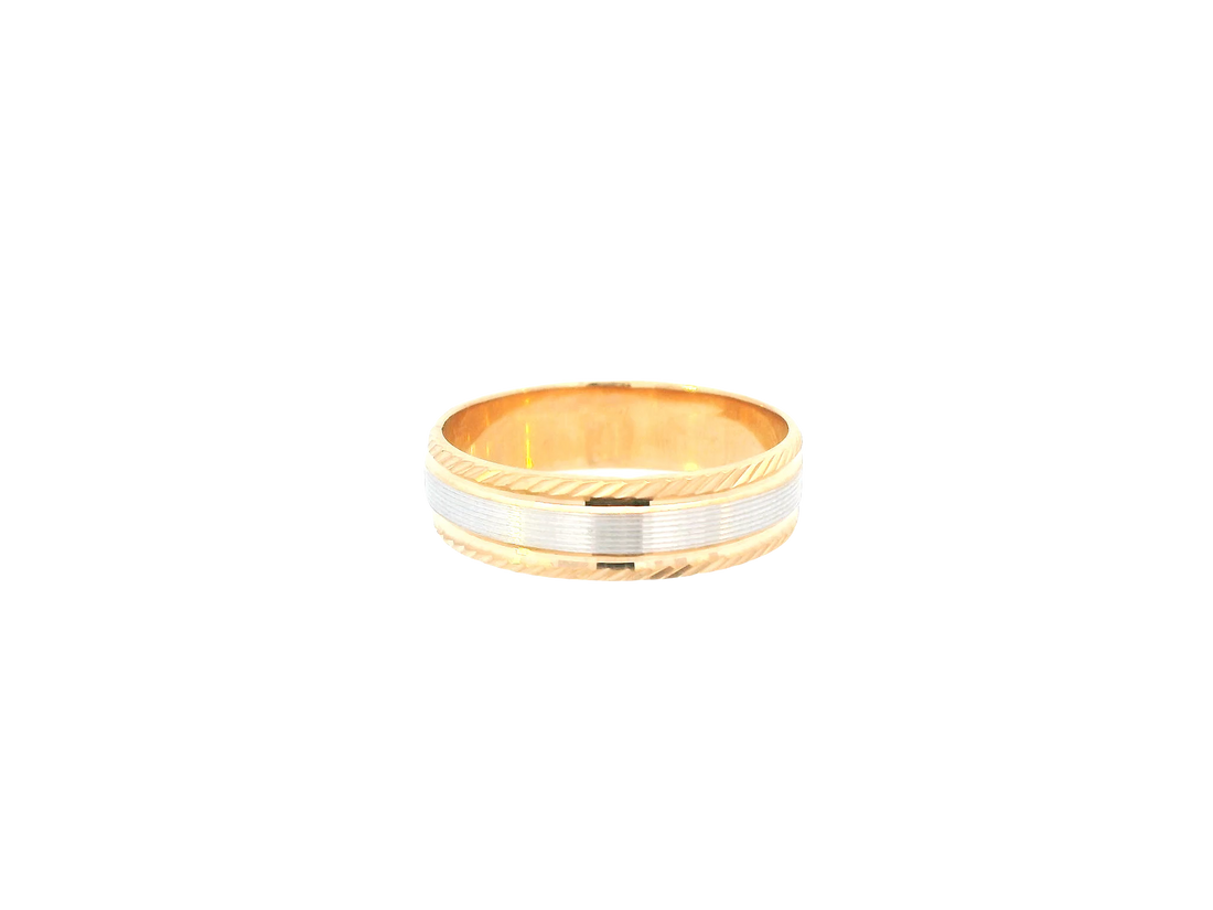 22K Two-Tone Gold Ring – Yellow &amp; White Gold