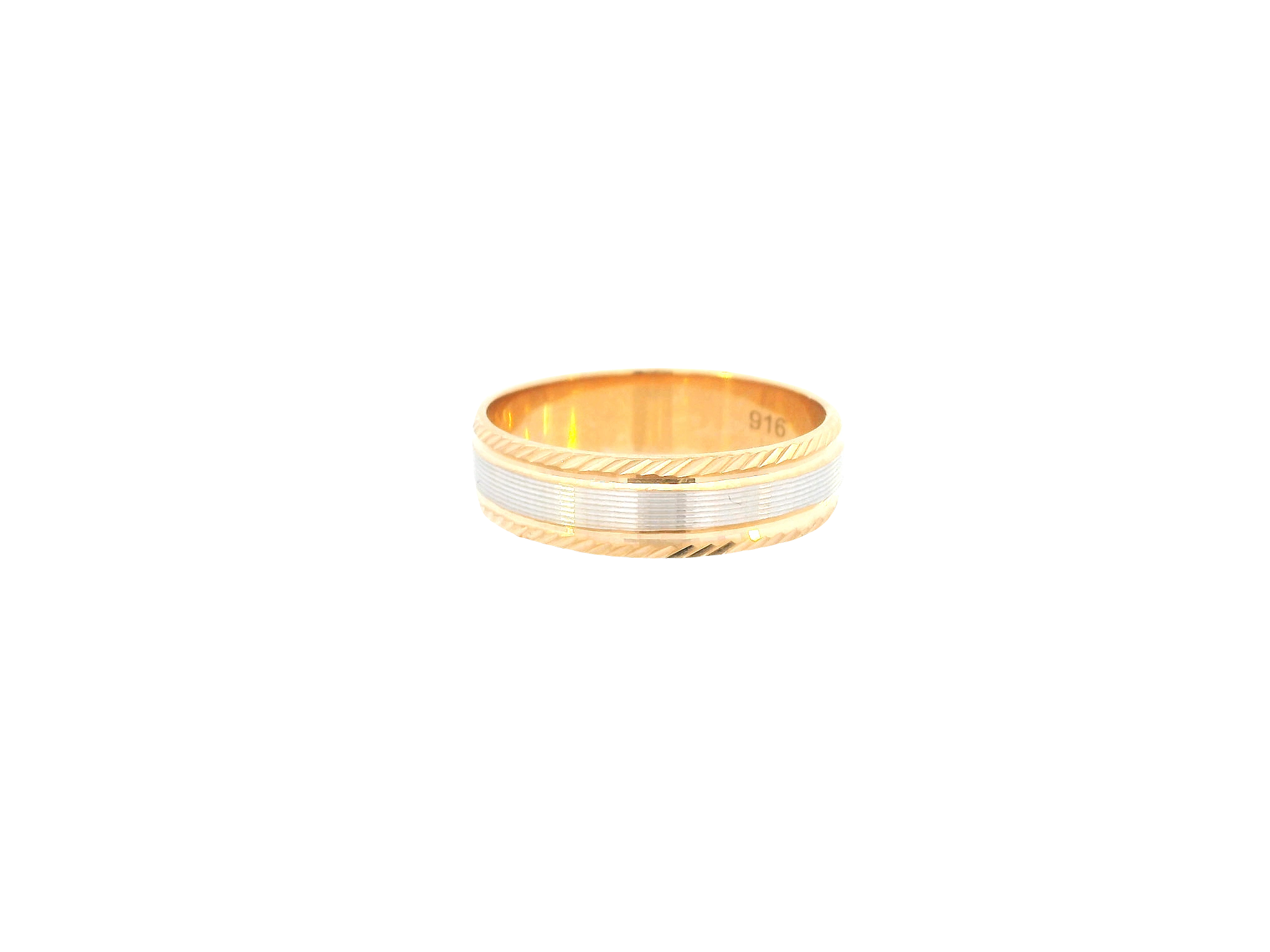 22K Two-Tone Gold Ring – Yellow &amp; White Gold