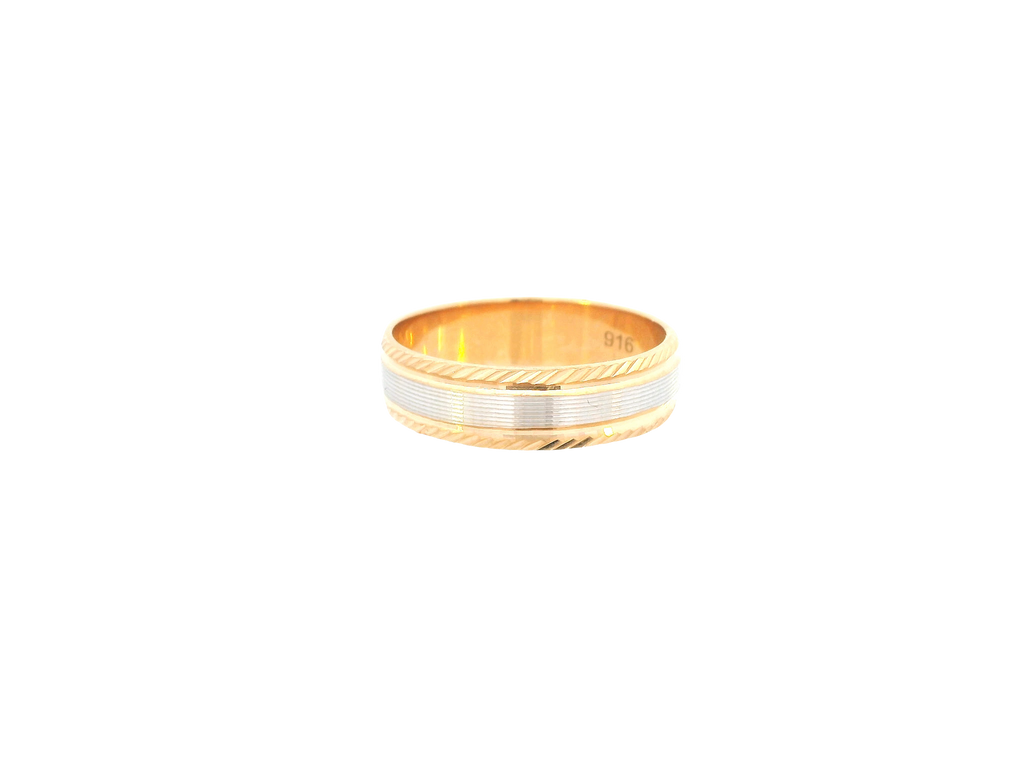 22K Two-Tone Gold Ring – Yellow &amp; White Gold