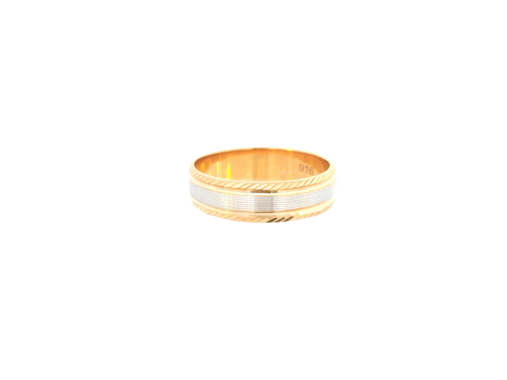 22K Two-Tone Gold Ring – Yellow &amp; White Gold