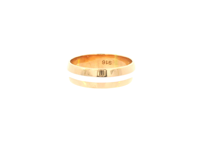 22K Two-Tone Gold Ring – Yellow &amp; White Gold