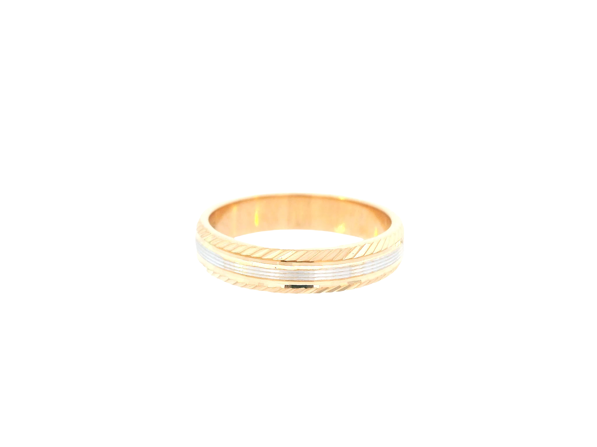 22K Two-Tone Gold Ring – Yellow &amp; White Gold
