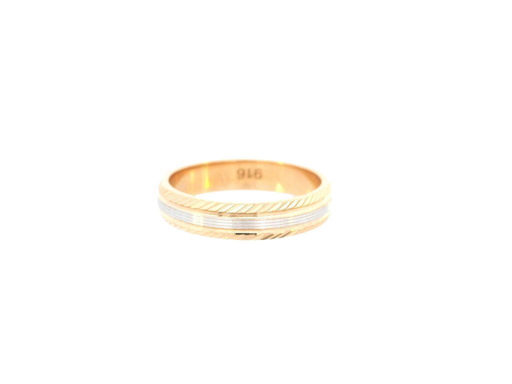 22K Two-Tone Gold Ring – Yellow &amp; White Gold