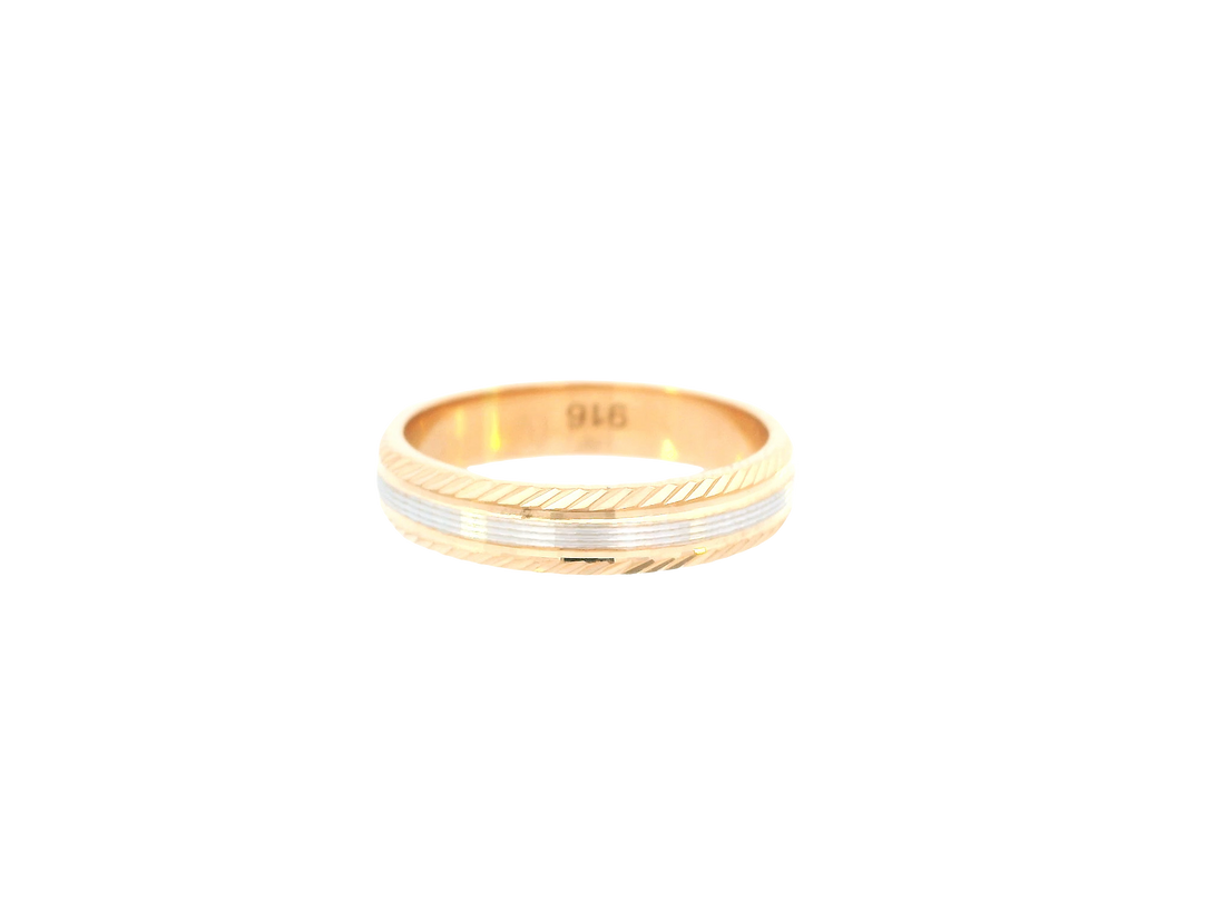 22K Two-Tone Gold Ring – Yellow &amp; White Gold