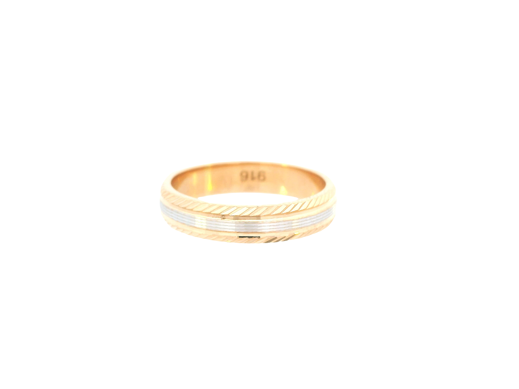 22K Two-Tone Gold Ring – Yellow &amp; White Gold