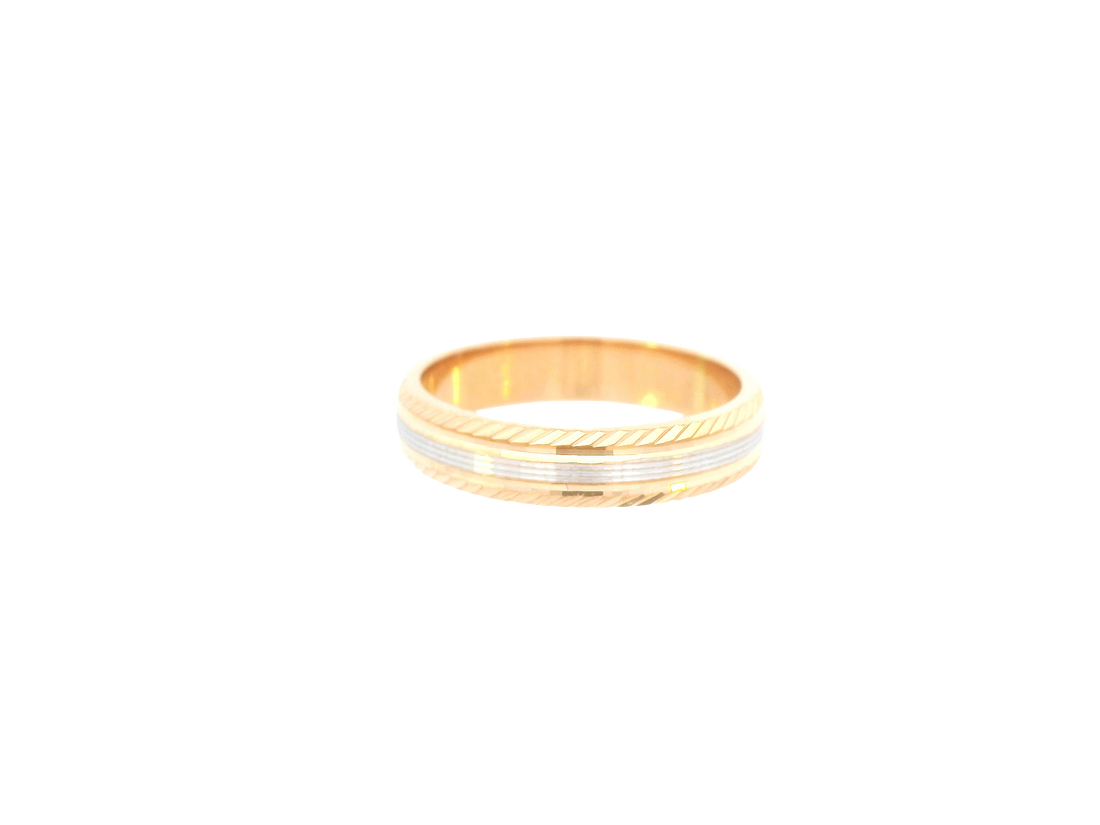 22K Two-Tone Gold Ring – Yellow &amp; White Gold