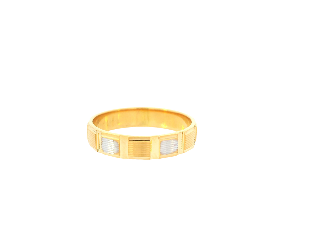 22K Two-Tone Gold Ring – Yellow &amp; White Gold