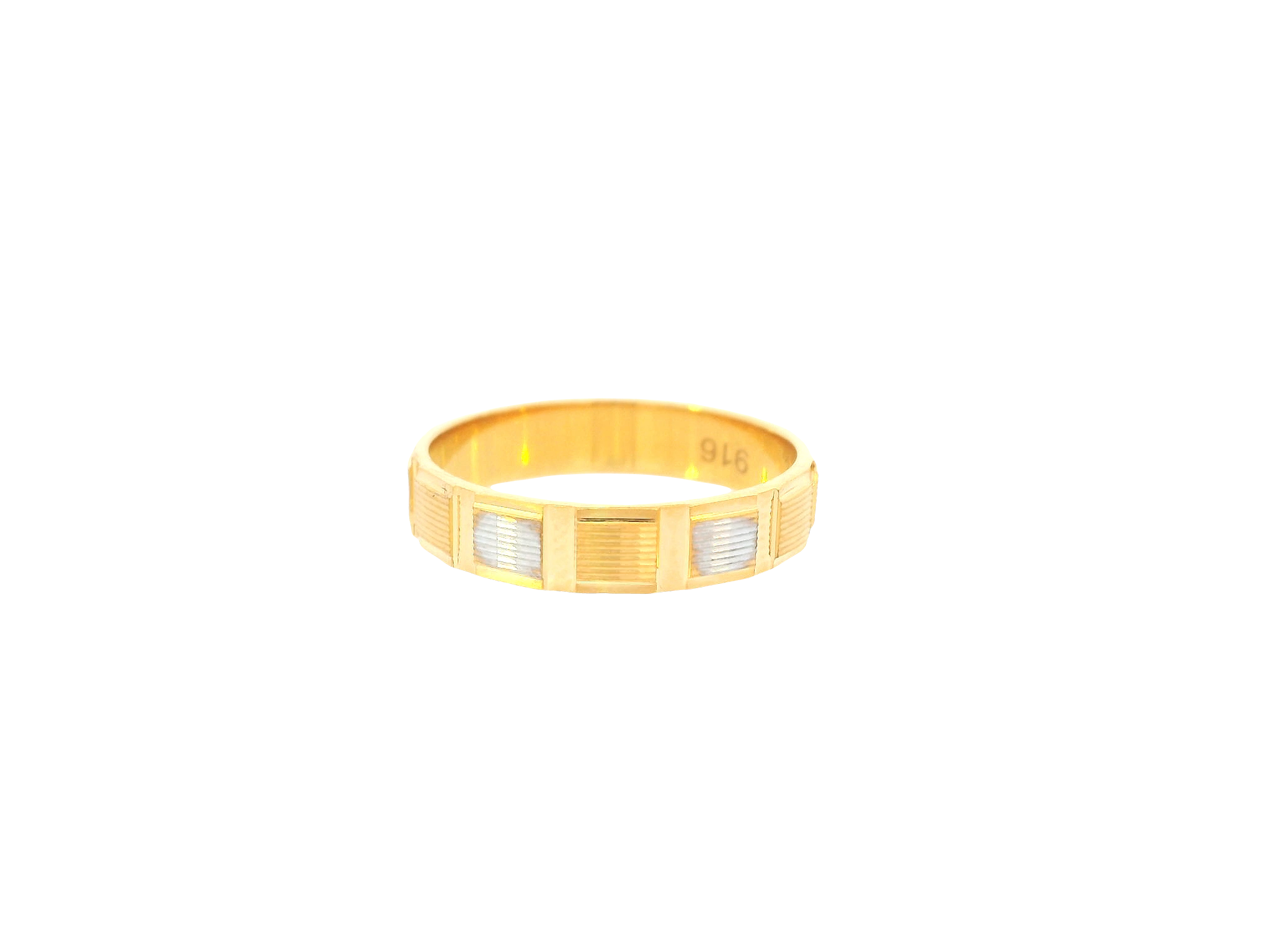 22K Two-Tone Gold Ring – Yellow &amp; White Gold