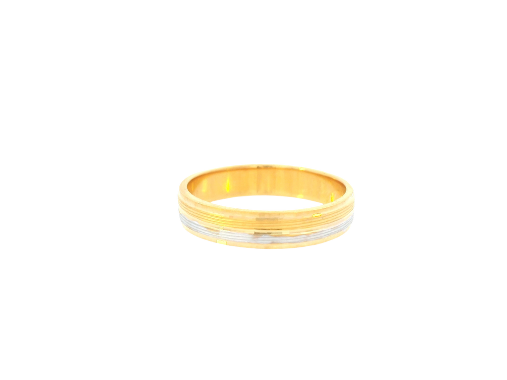 22K Two-Tone Gold Ring – Yellow &amp; White Gold