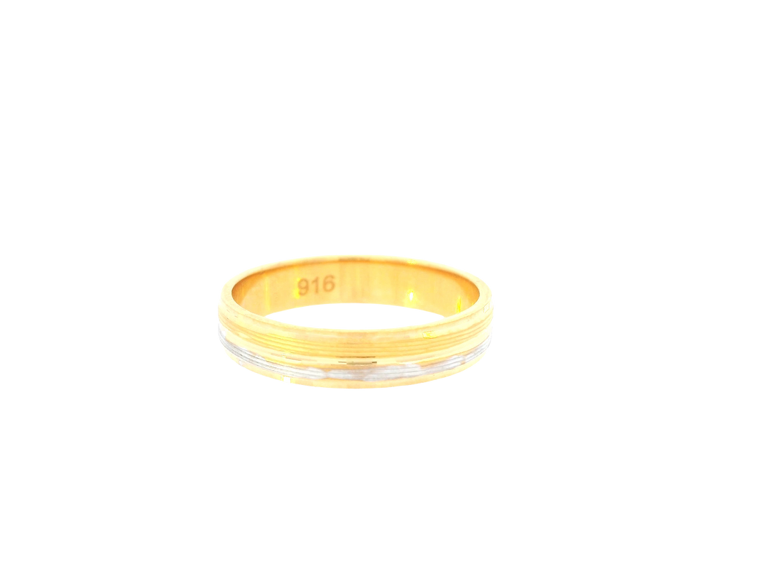 22K Two-Tone Gold Ring – Yellow &amp; White Gold