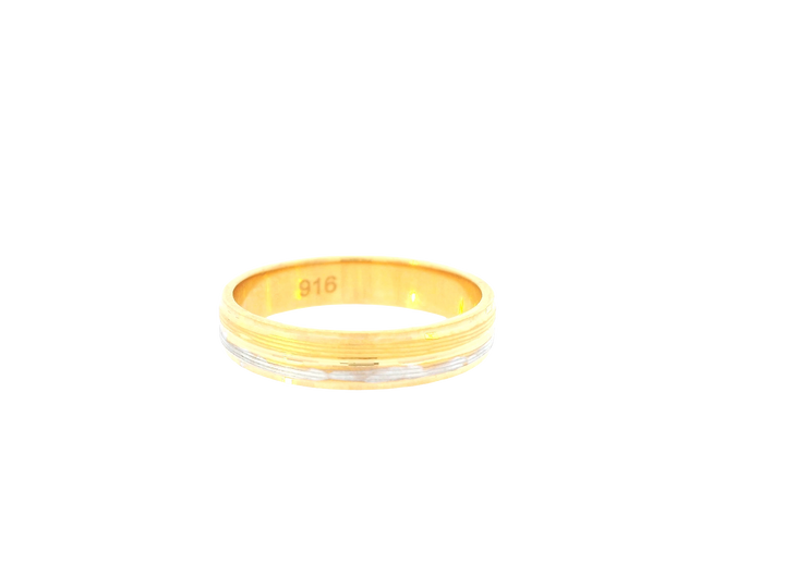 22K Two-Tone Gold Ring – Yellow &amp; White Gold