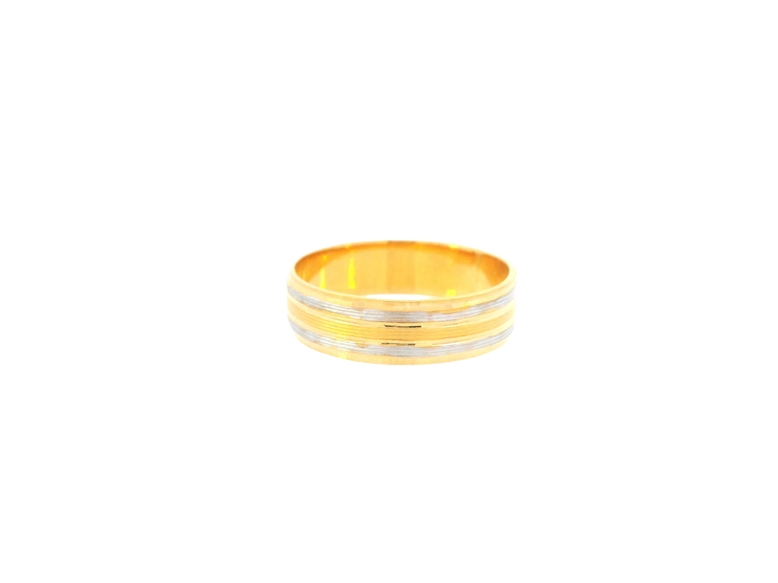 22K Two-Tone Gold Ring – Yellow &amp; White Gold