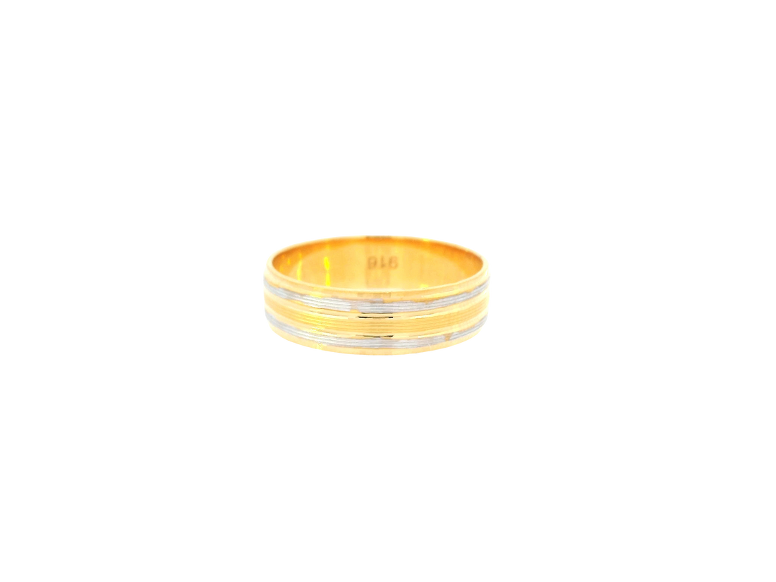 22K Two-Tone Gold Ring – Yellow &amp; White Gold