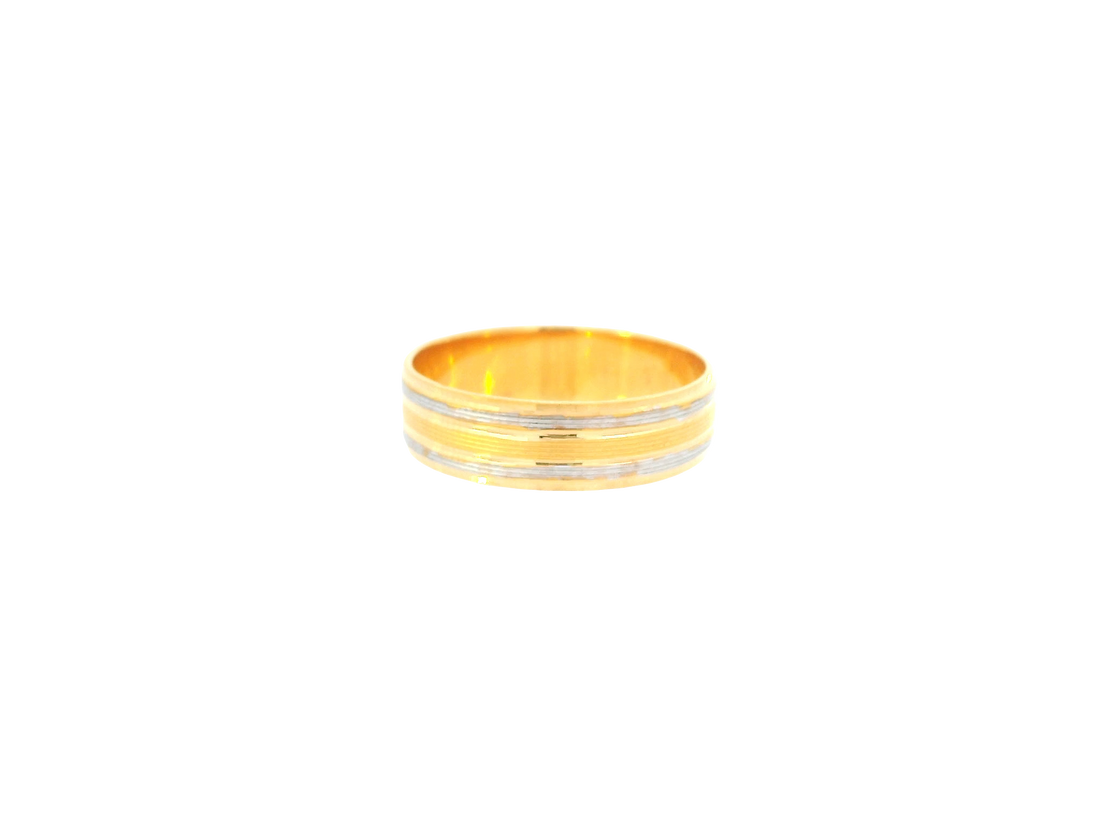 22K Two-Tone Gold Ring – Yellow &amp; White Gold