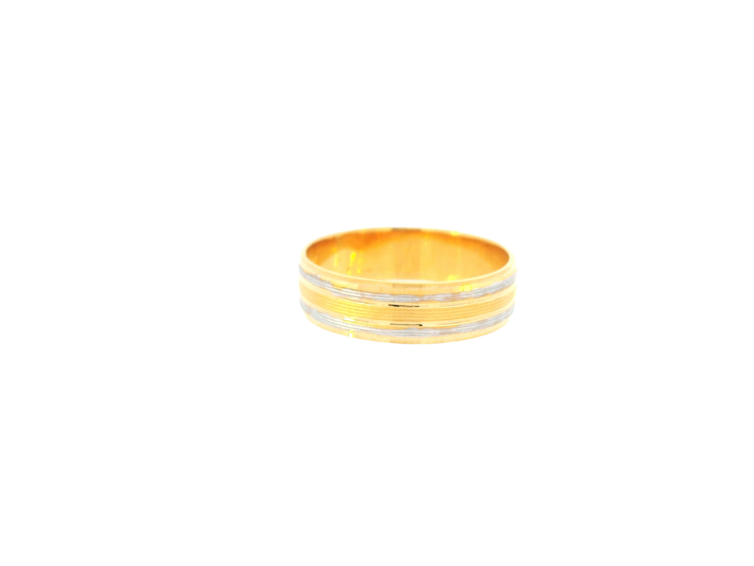 22K Two-Tone Gold Ring – Yellow &amp; White Gold