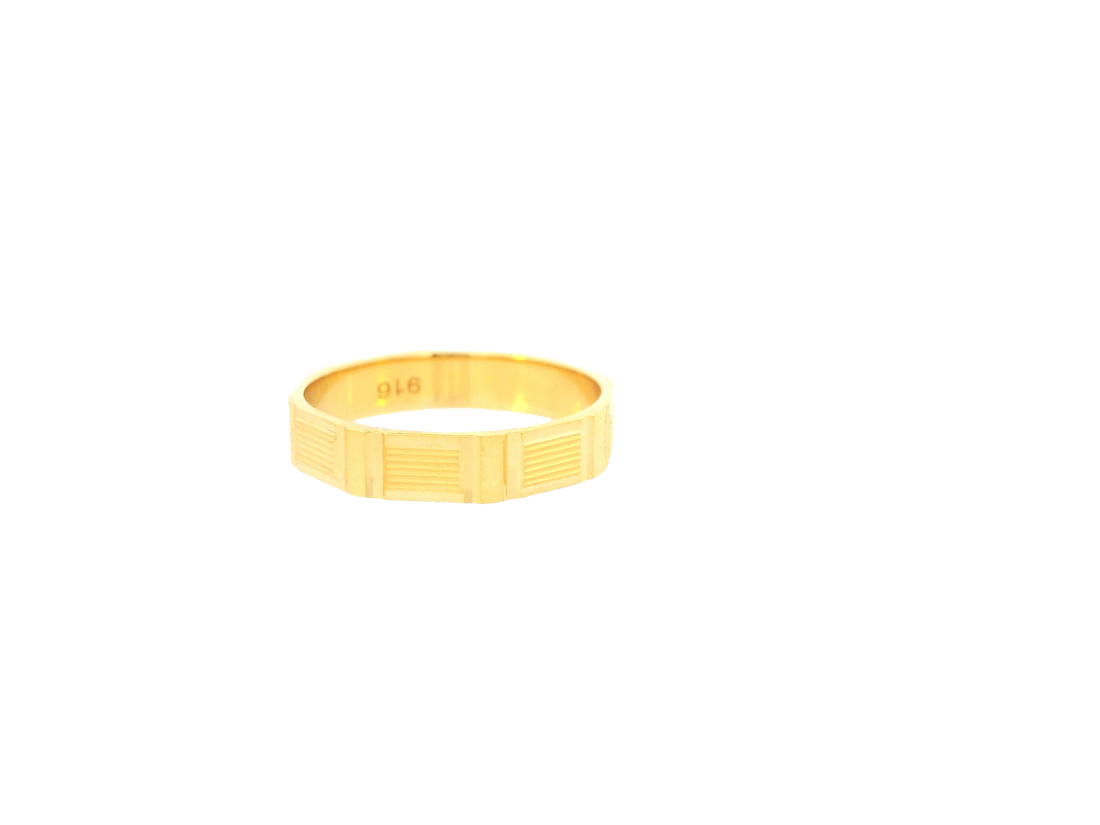 22K Yellow Gold Ring – Polished Classic Band