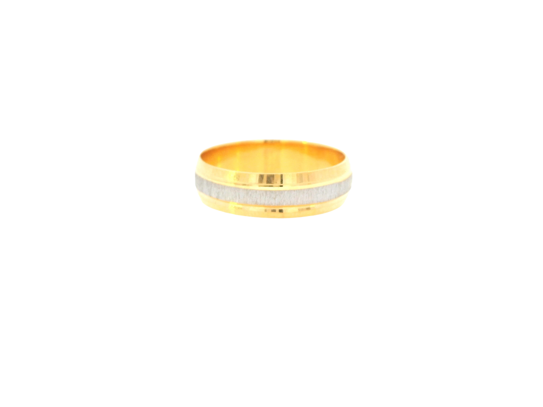 22K Two-Tone Gold Ring – Yellow &amp; White Gold
