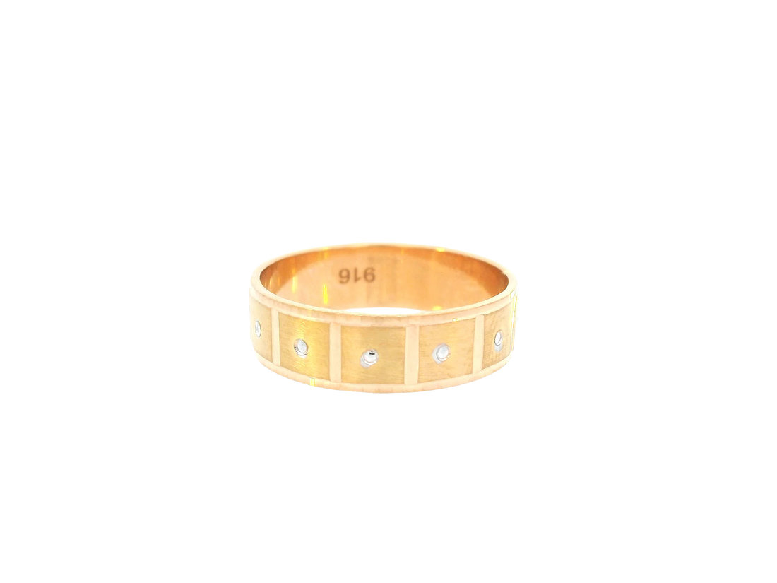 22K Two-Tone Gold Ring – Yellow &amp; White Gold