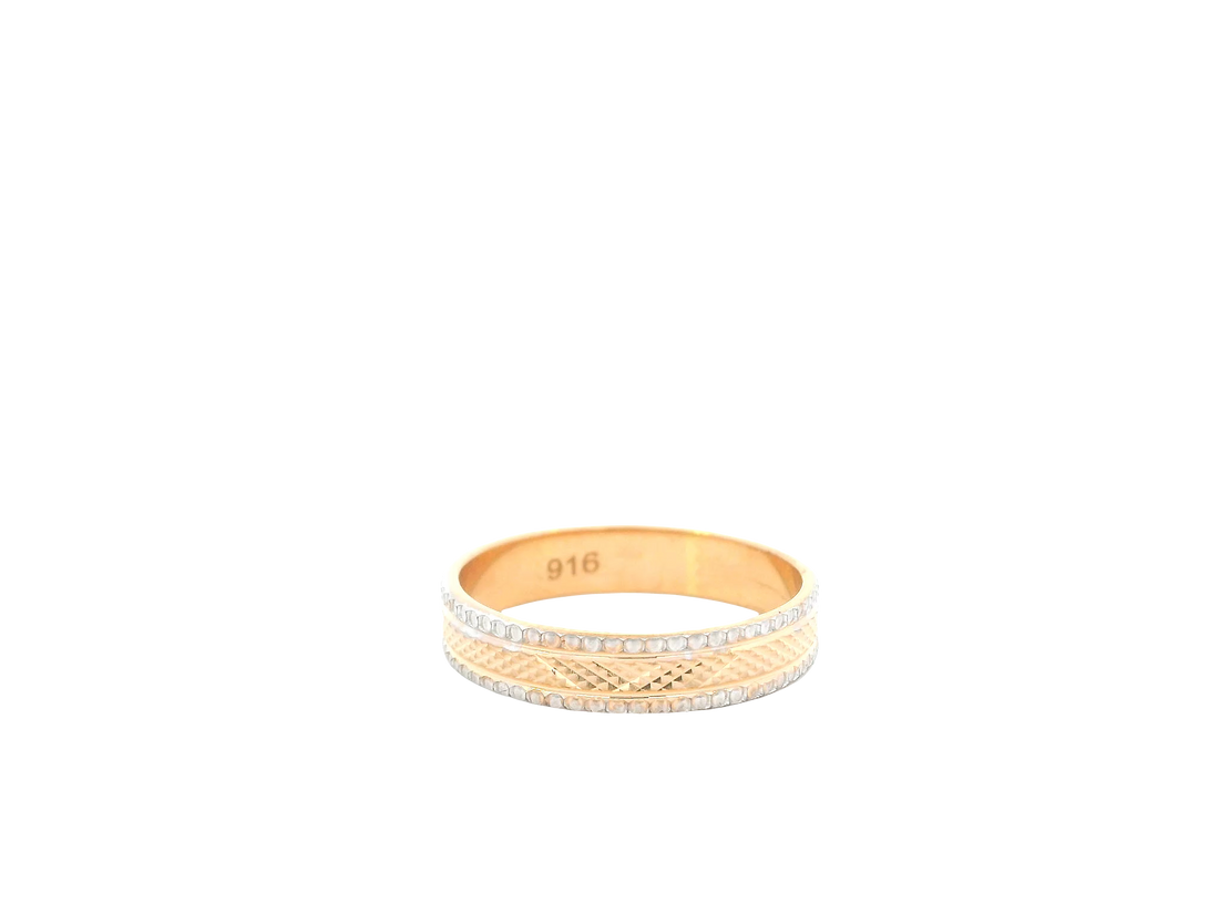22K Two-Tone Gold Ring – Yellow &amp; White Gold