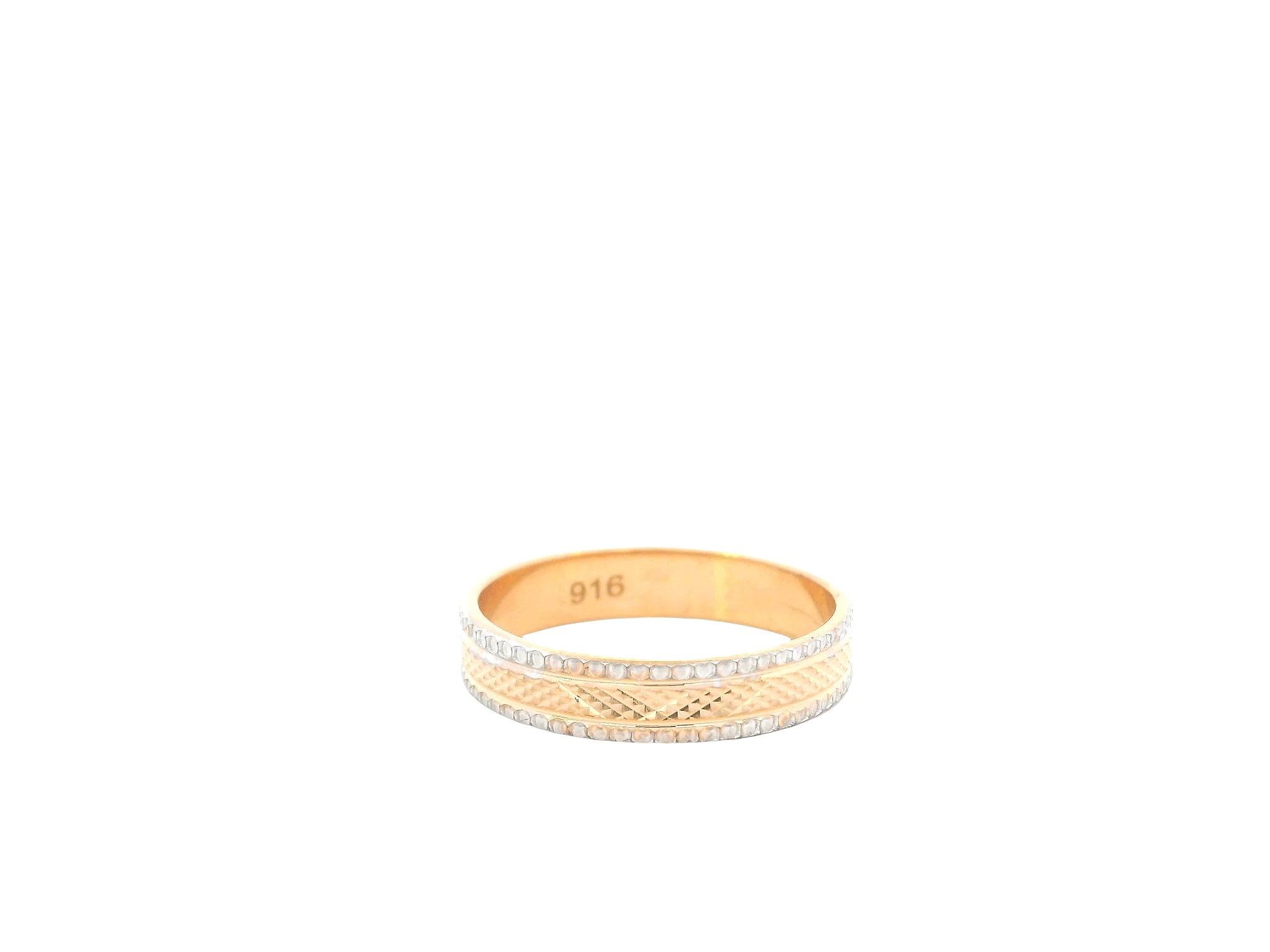 22K Two-Tone Gold Ring – Yellow &amp; White Gold