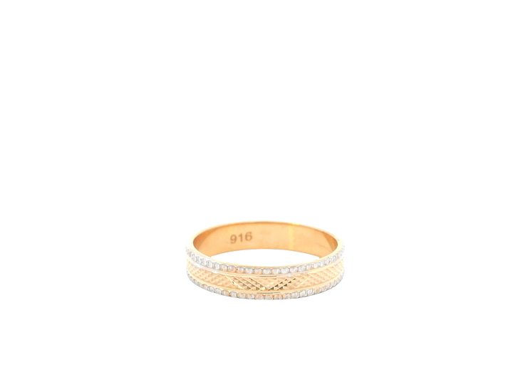 22K Two-Tone Gold Ring – Yellow &amp; White Gold