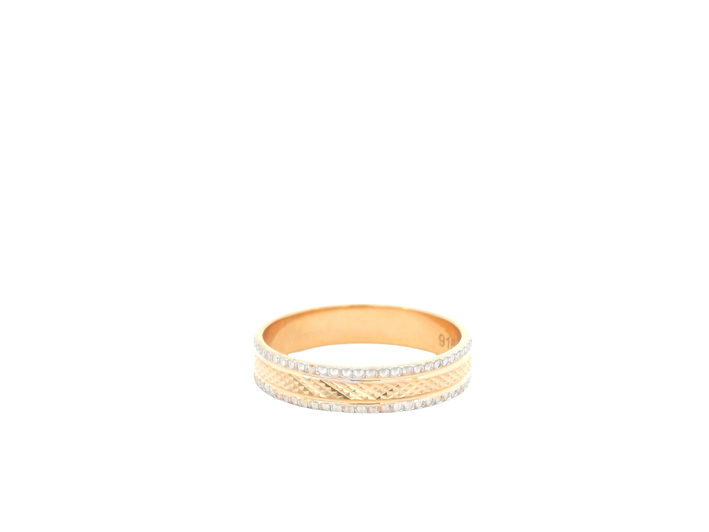 22K Two-Tone Gold Ring – Yellow &amp; White Gold