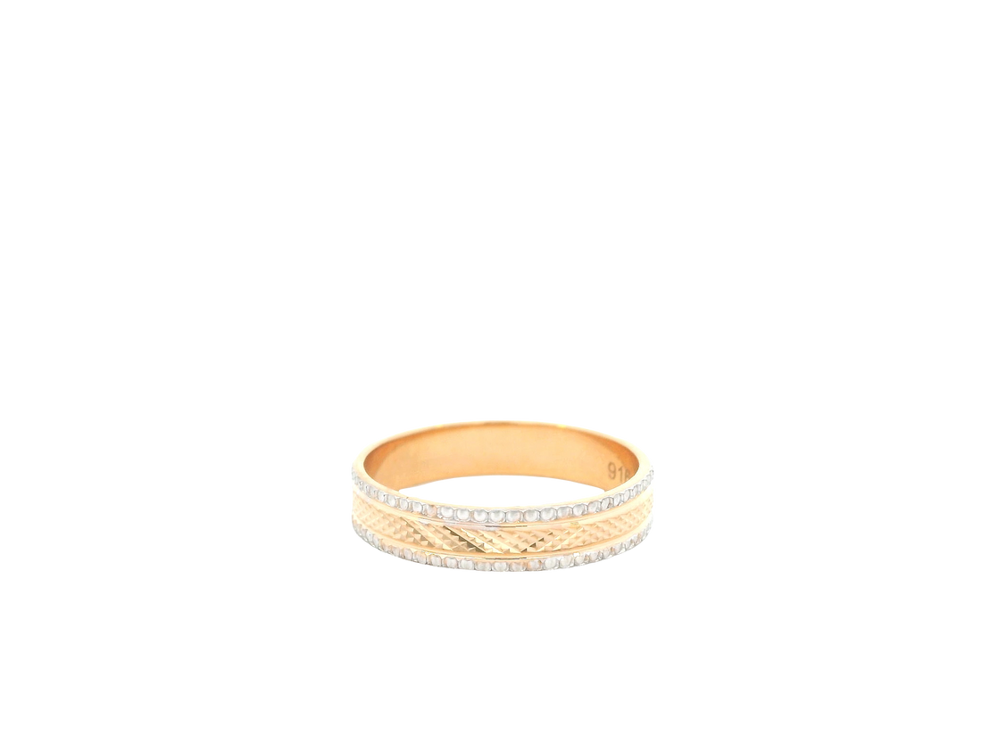 22K Two-Tone Gold Ring – Yellow &amp; White Gold