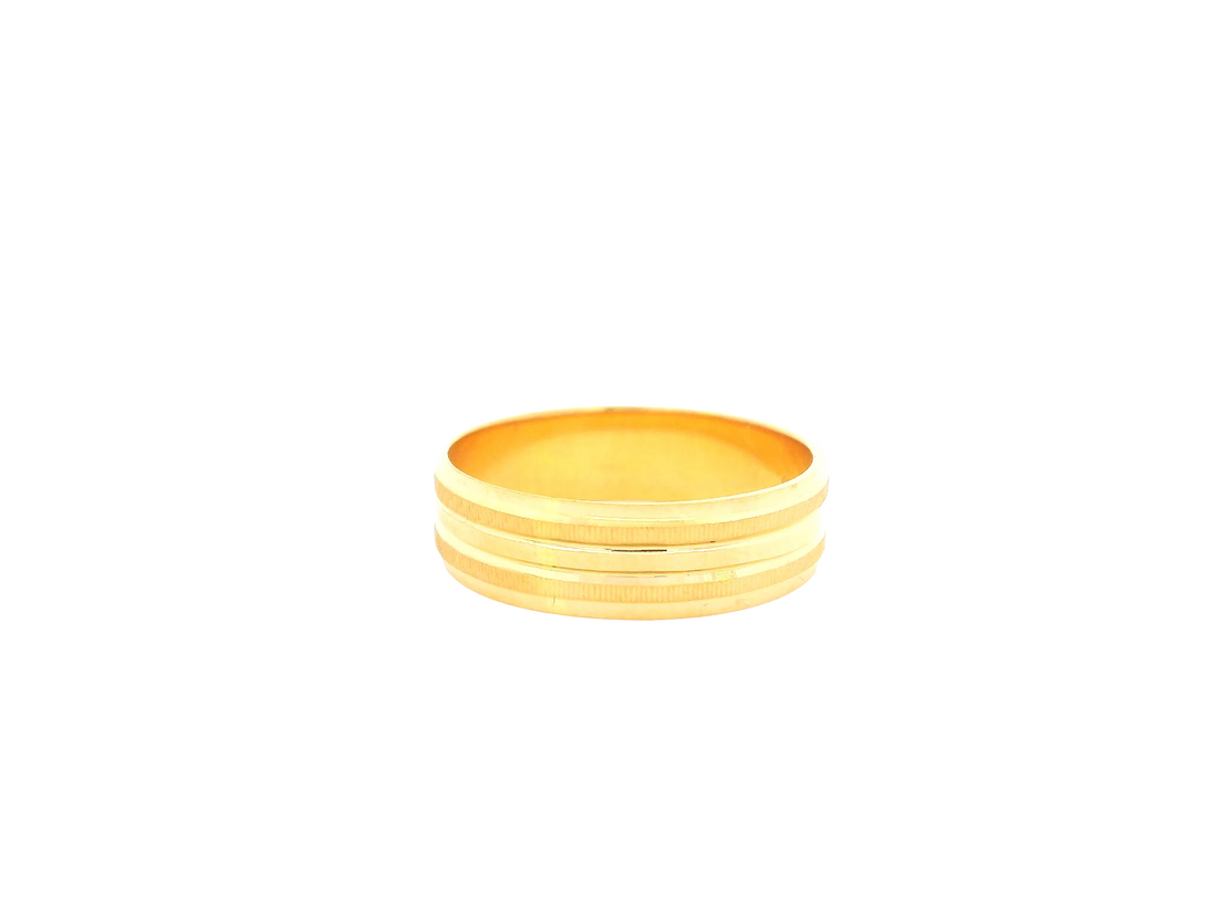 22K Yellow Gold Ring – Polished Classic Band