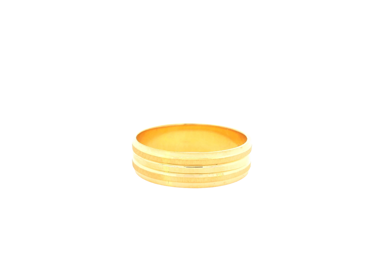 22K Yellow Gold Ring – Polished Classic Band
