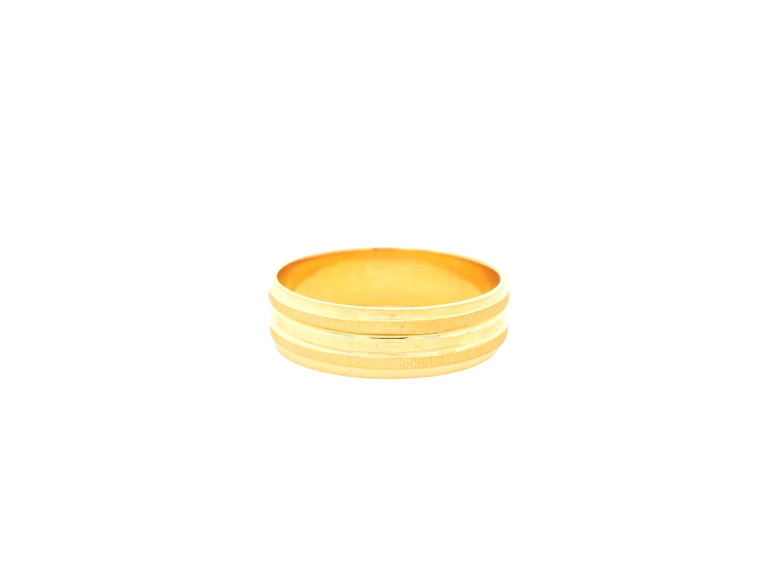 22K Yellow Gold Ring – Polished Classic Band