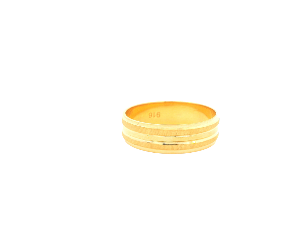 22K Yellow Gold Ring – Polished Classic Band