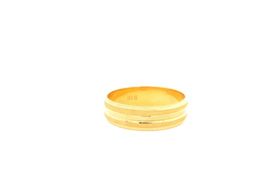 22K Yellow Gold Ring – Polished Classic Band