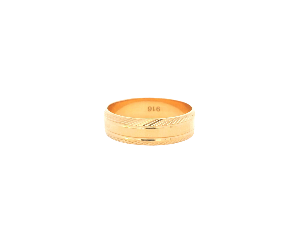 22K Yellow Gold Ring – Polished Classic Band